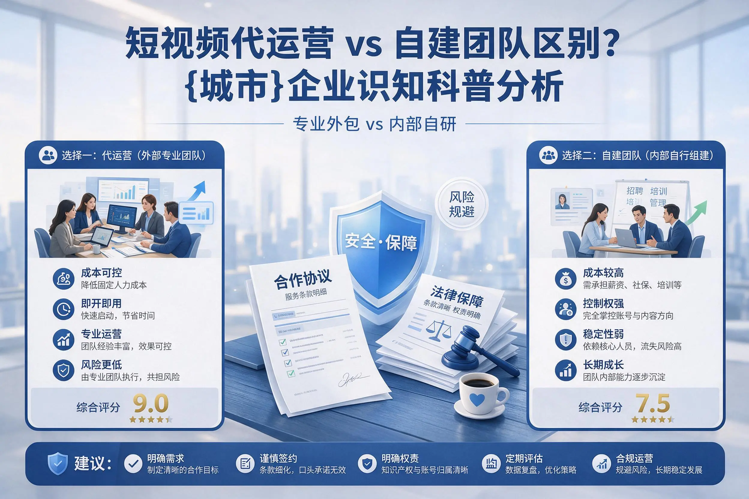 短视频代运营与自建团队区别？阜阳企业认知科普分析