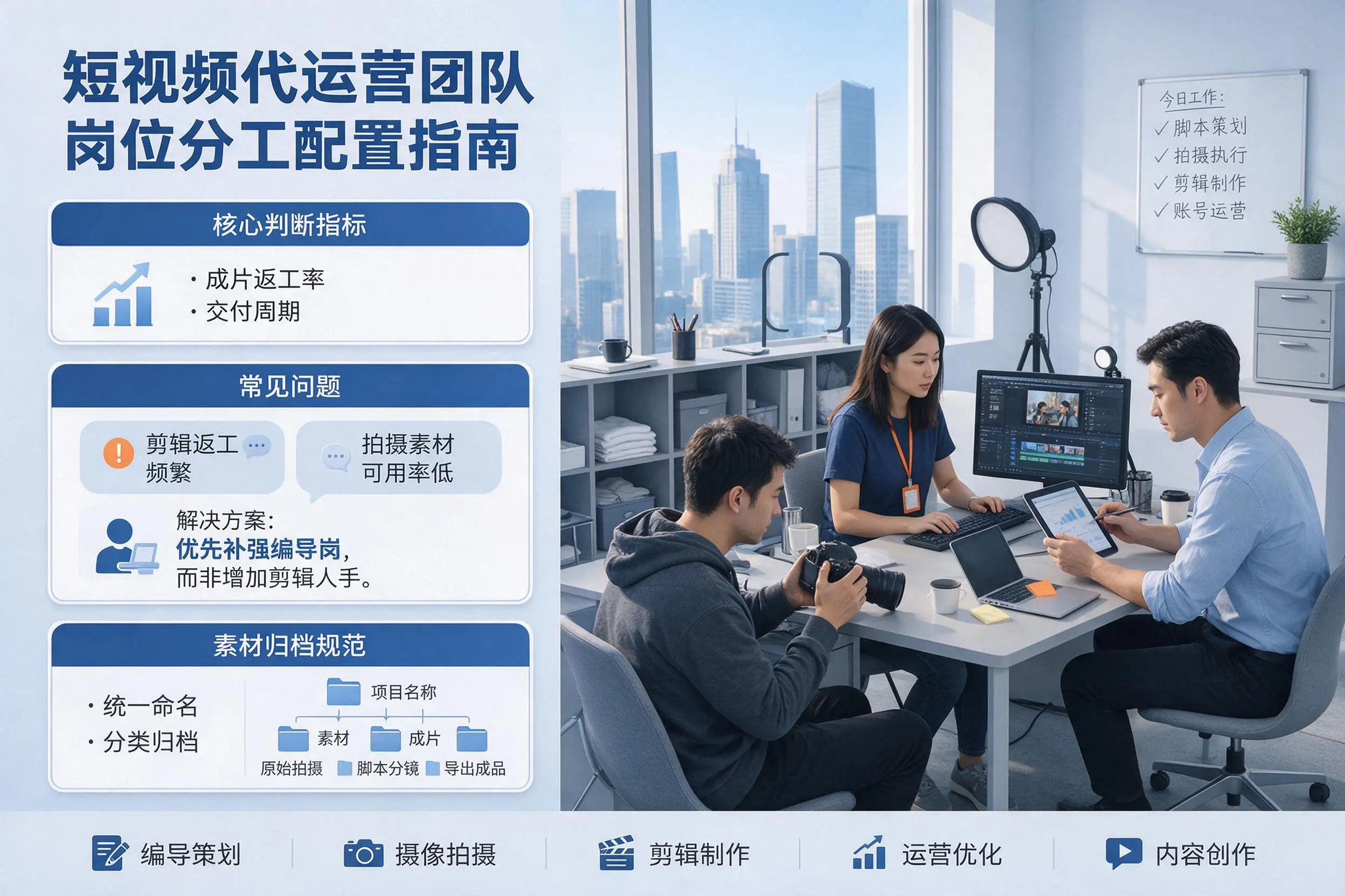 短视频代运营团队如何配置？阜阳企业岗位分工科普说明