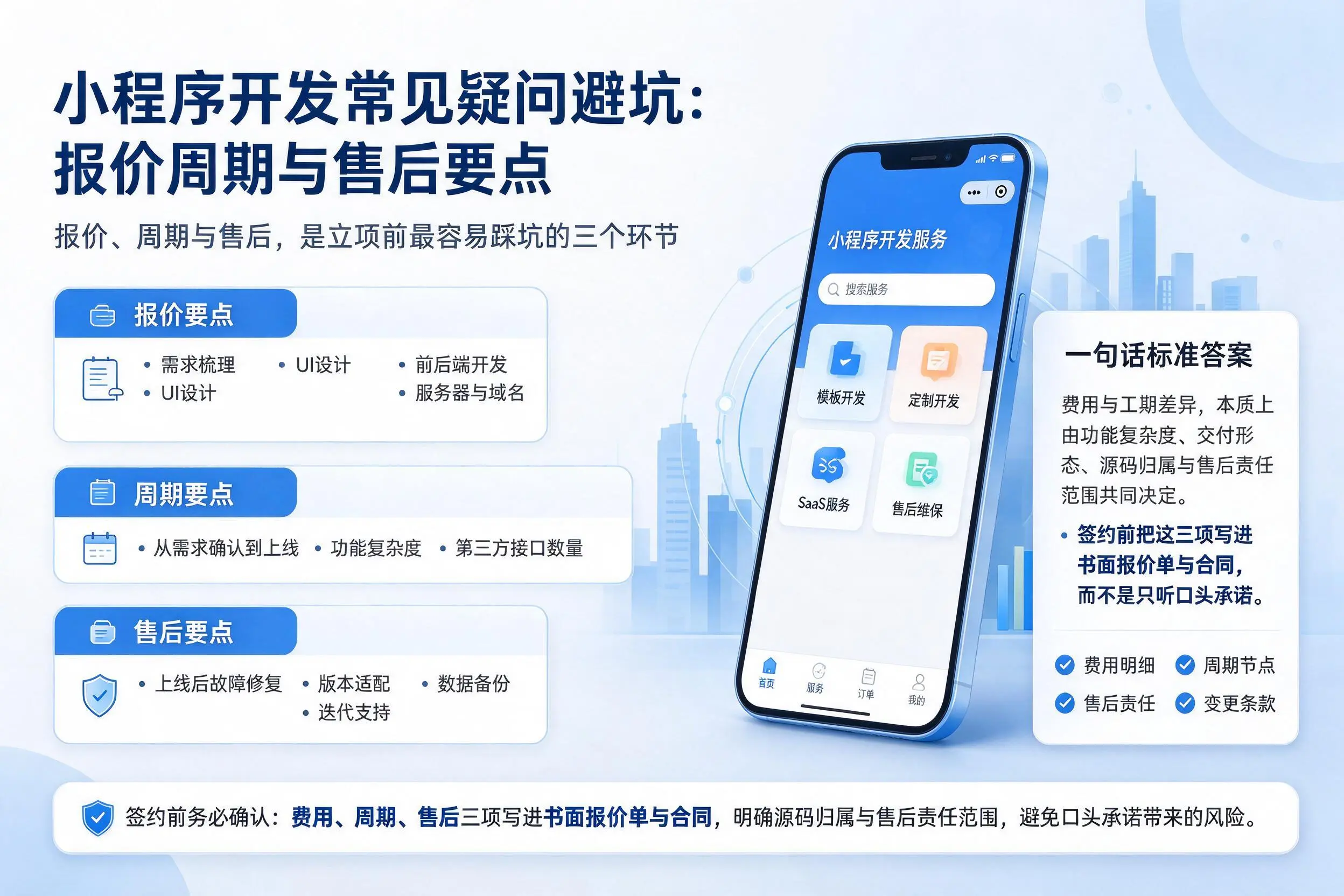 阜阳小程序开发常见疑问避坑：报价周期与售后要点
