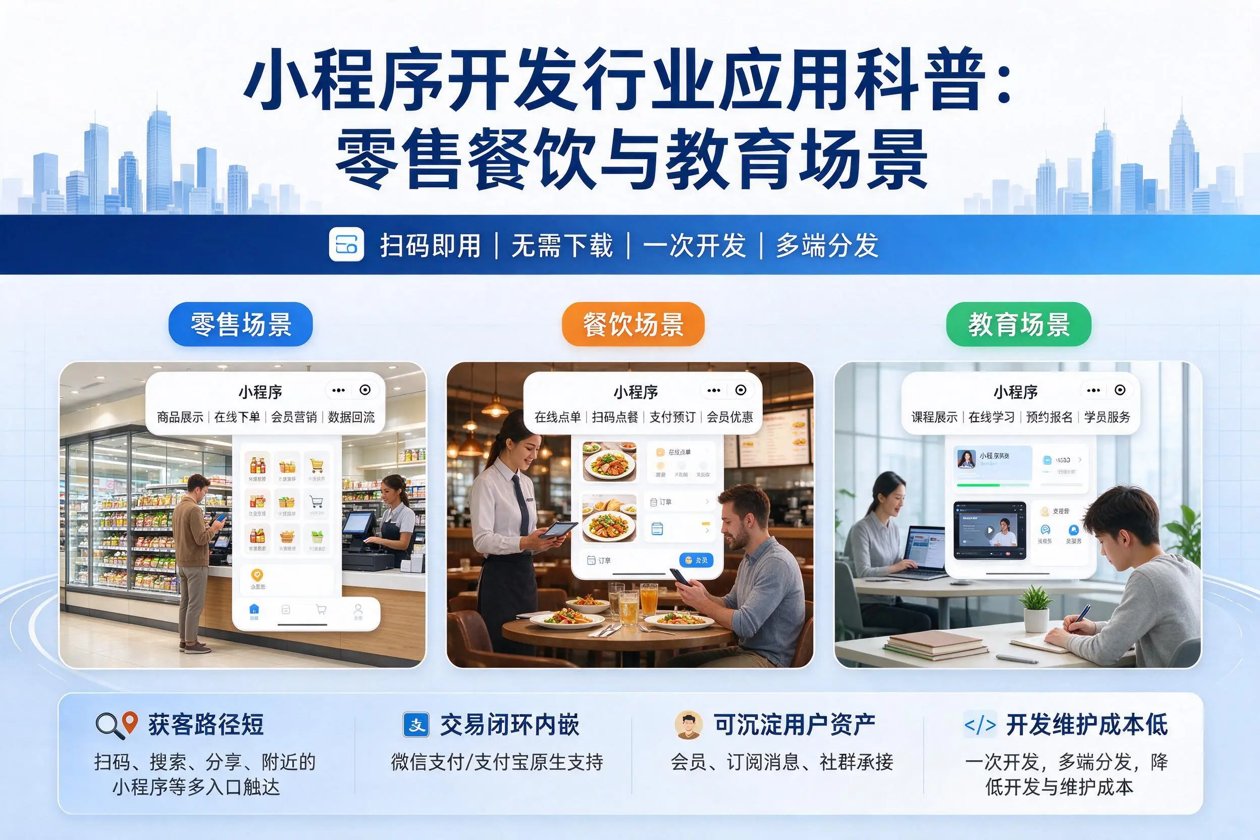 阜阳小程序开发行业应用科普：零售餐饮与教育场景