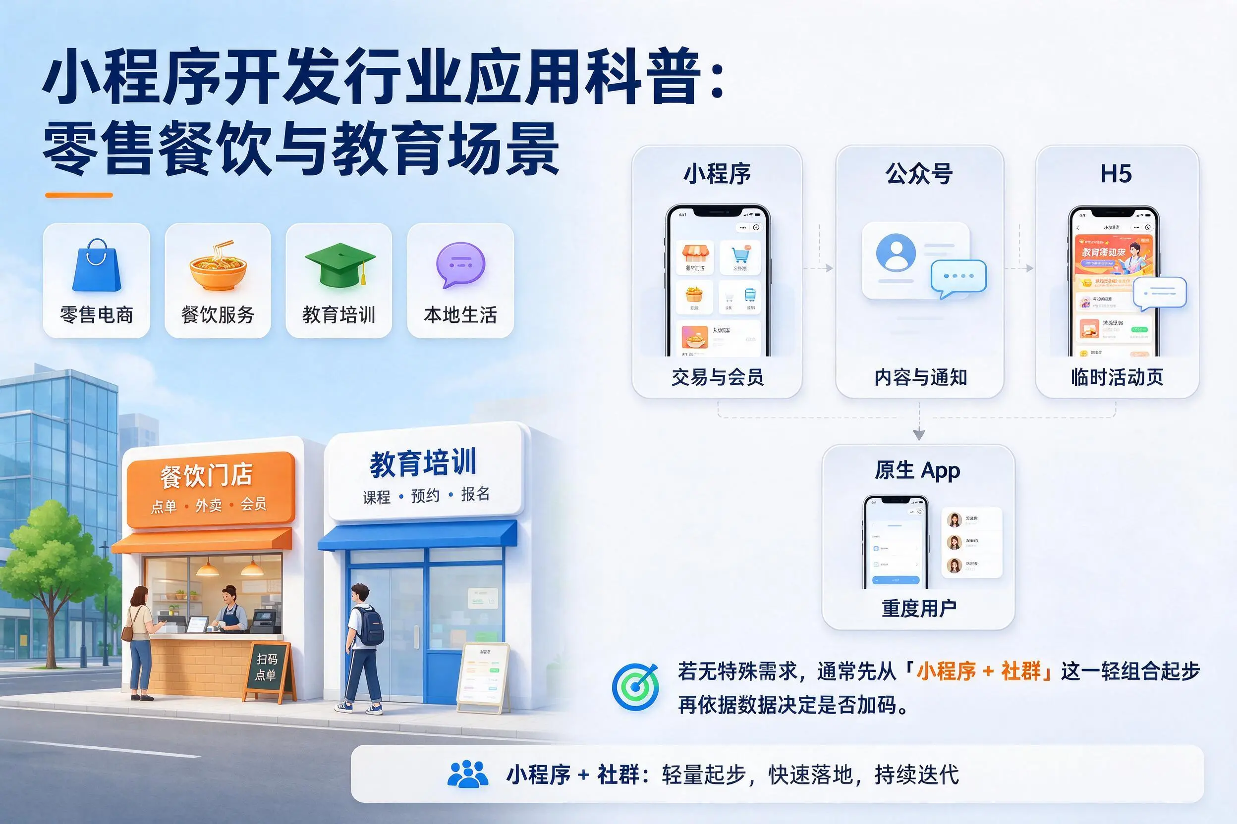 阜阳小程序开发行业应用科普：零售餐饮与教育场景