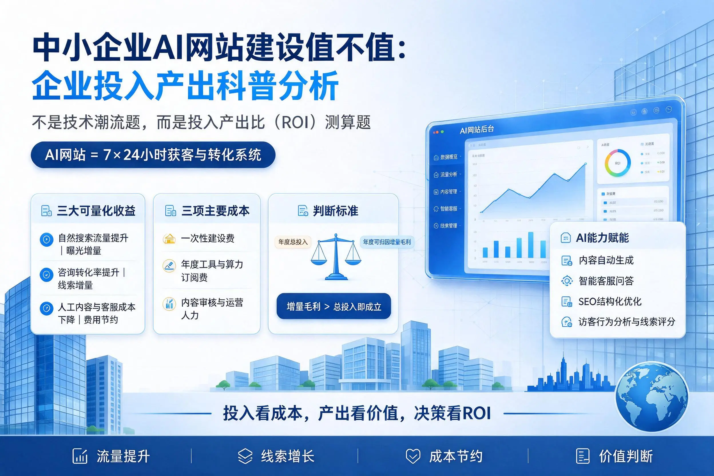 中小企业AI网站建设值不值：阜阳企业投入产出科普分析