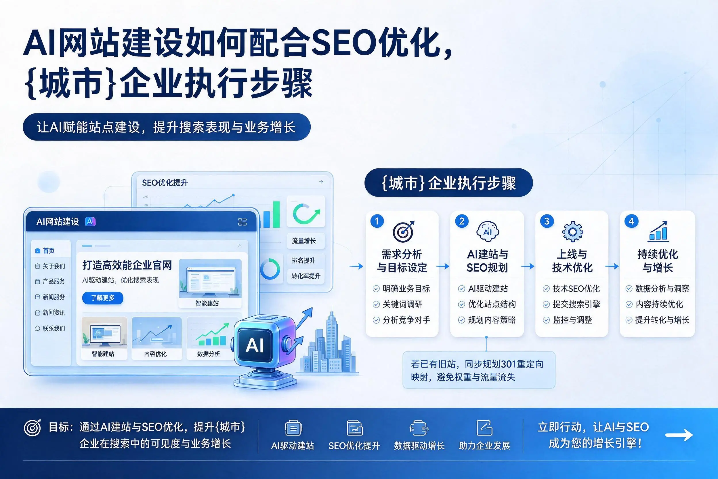 AI网站建设如何配合SEO优化，阜阳企业执行步骤