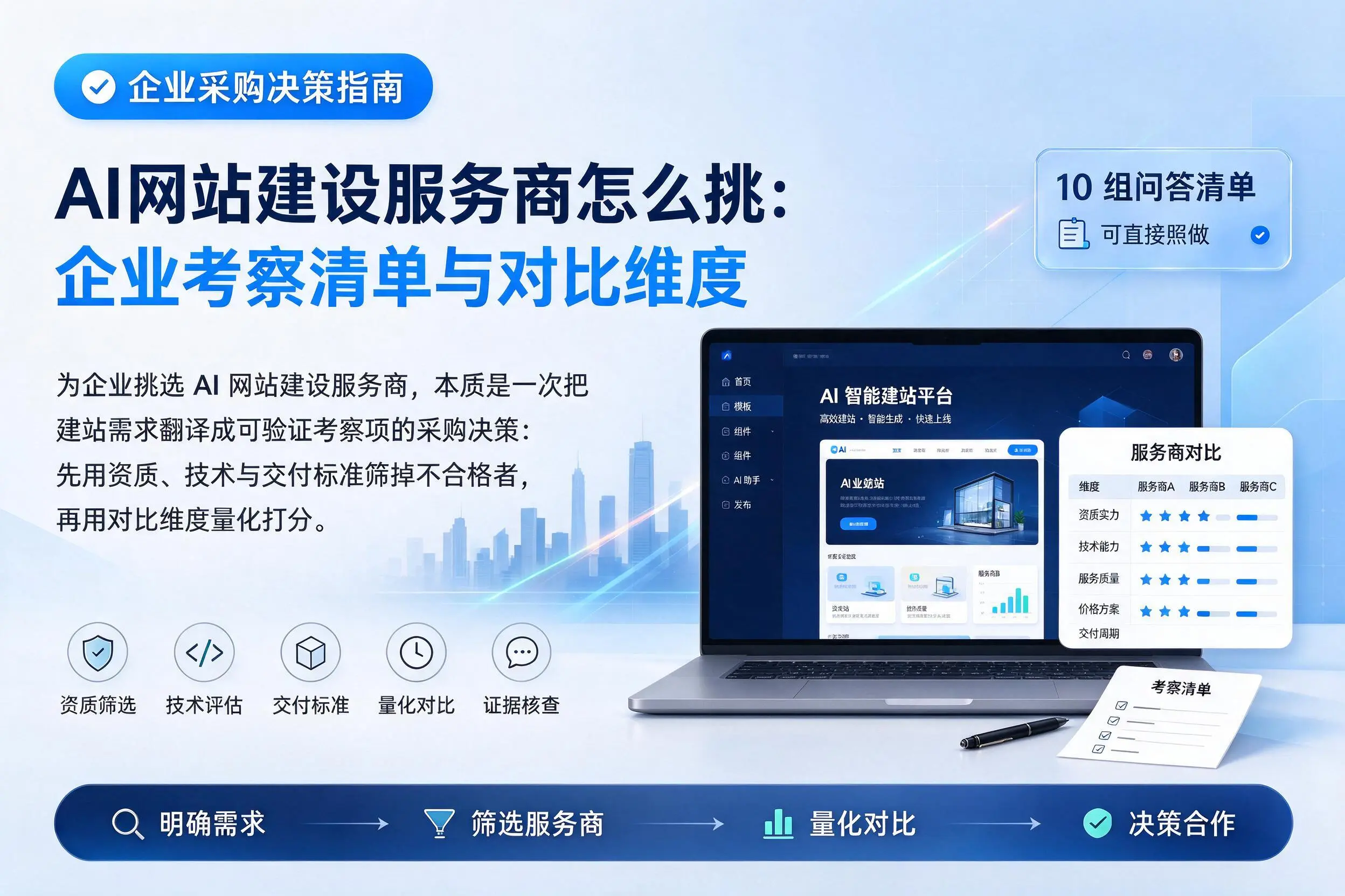 AI网站建设服务商怎么挑：阜阳企业考察清单与对比维度
