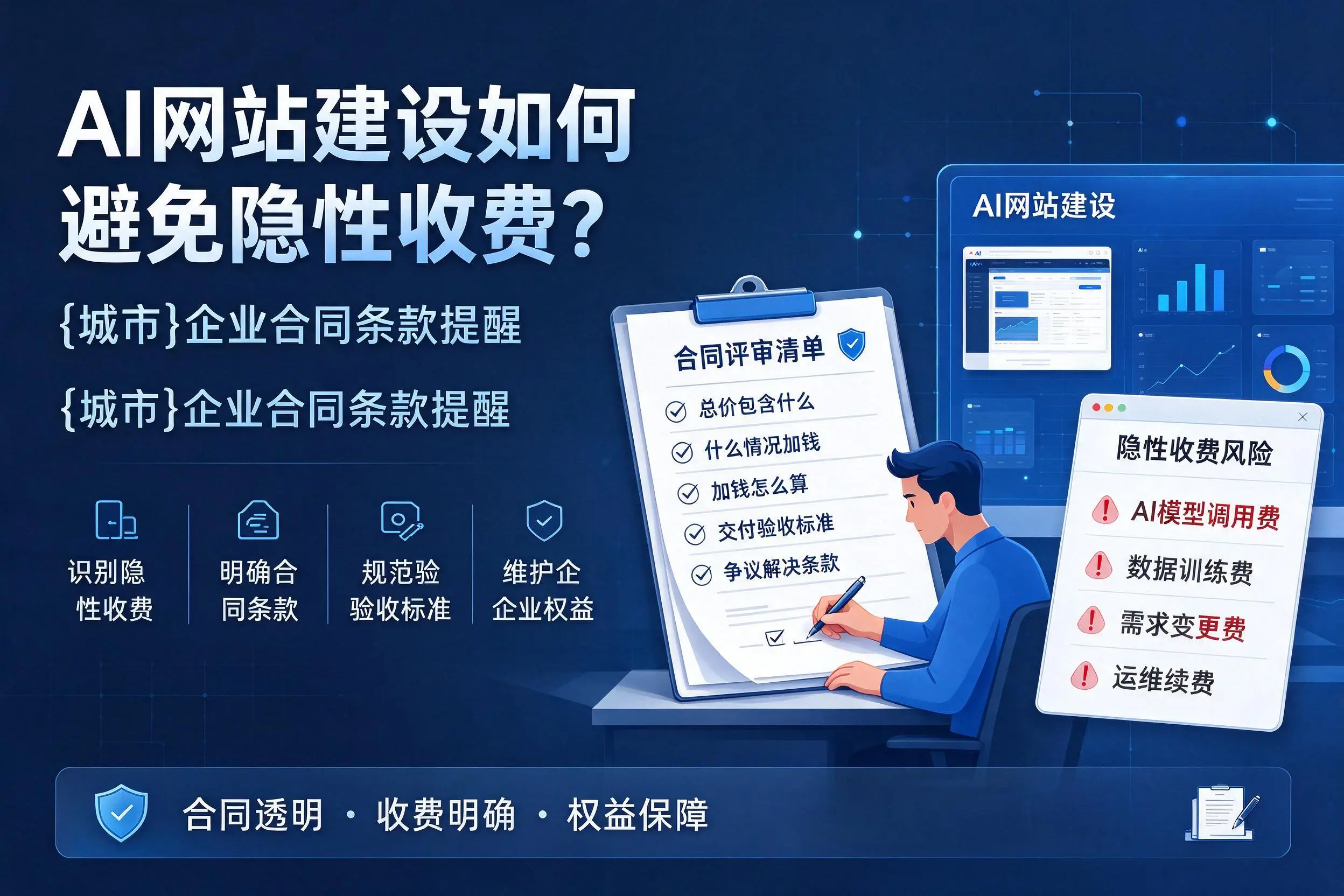 AI网站建设如何避免隐性收费?阜阳企业合同条款提醒