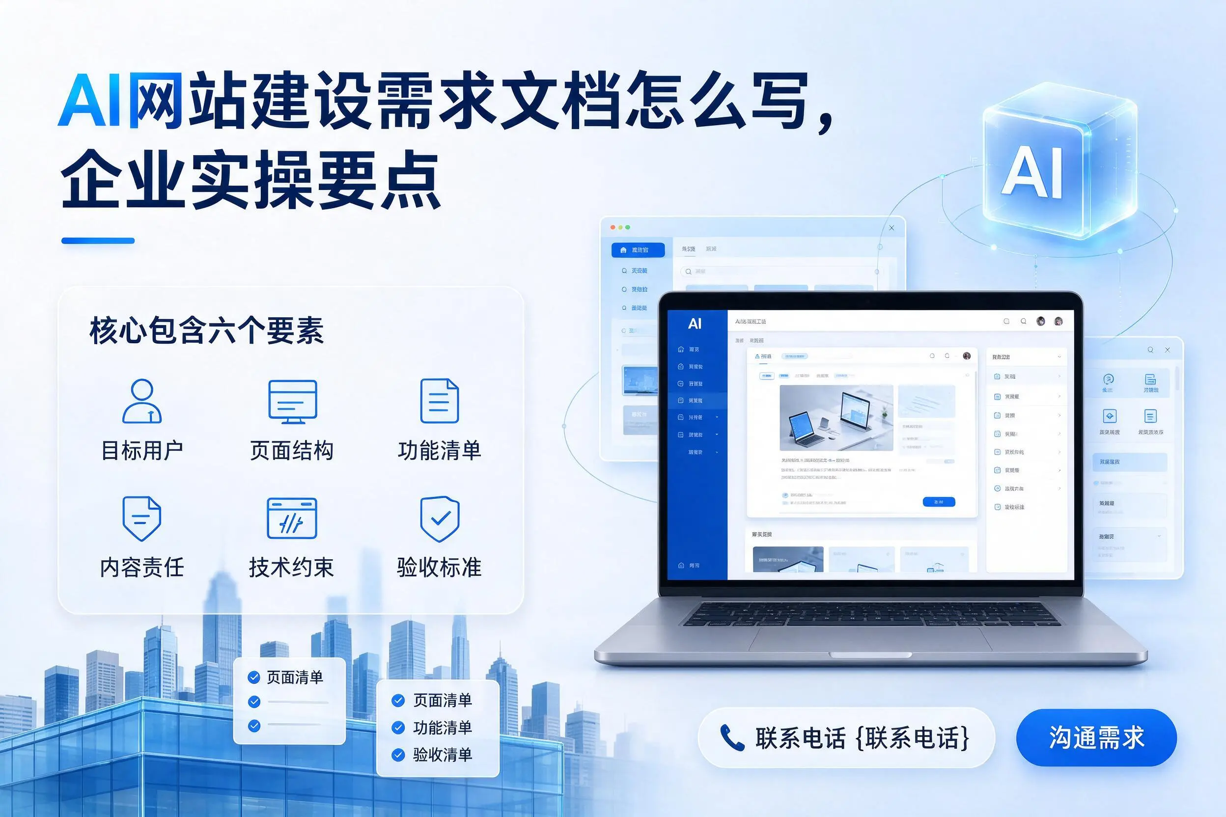 AI网站建设需求文档怎么写,阜阳企业实操要点
