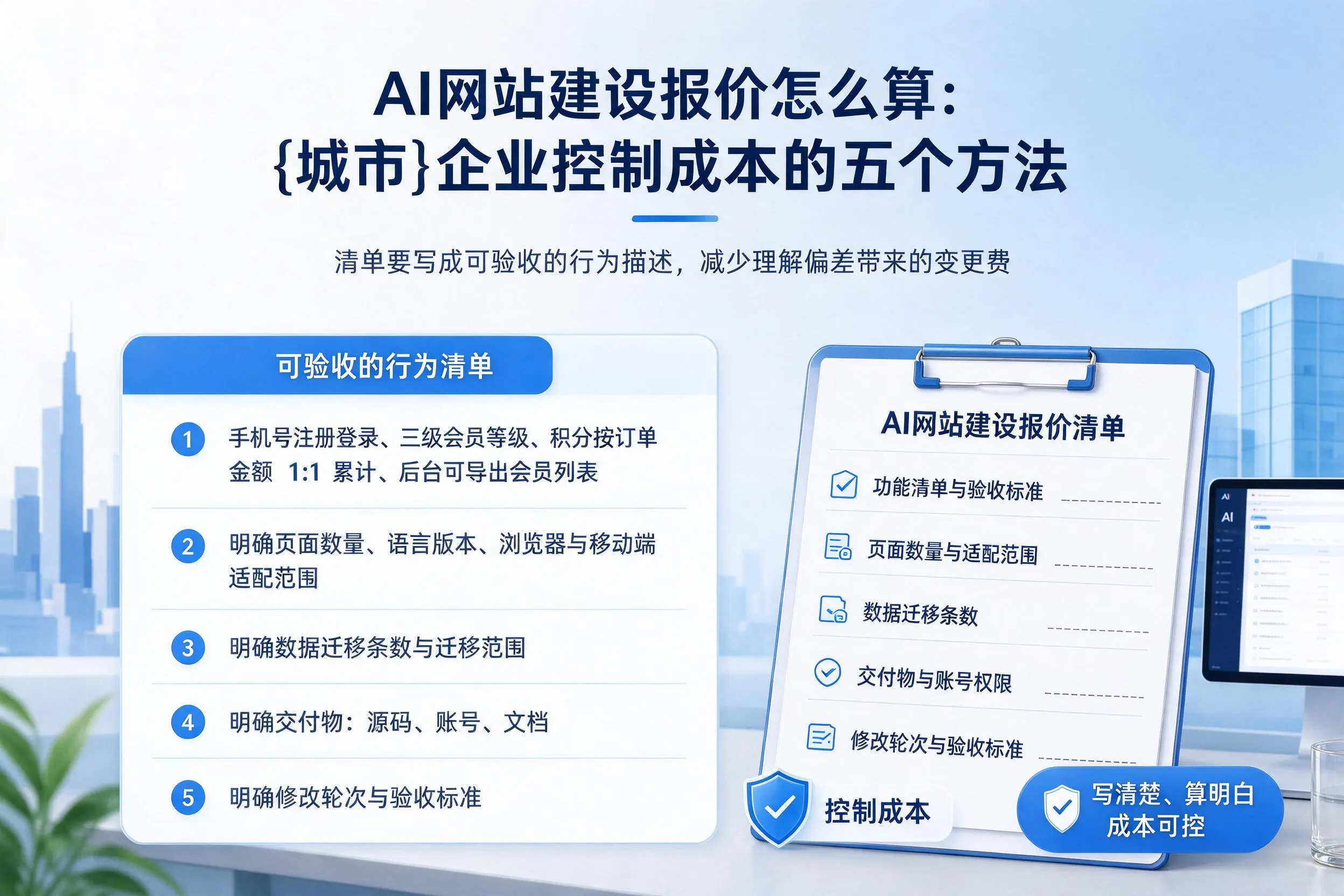 AI网站建设报价怎么算：阜阳企业控制成本的五个方法